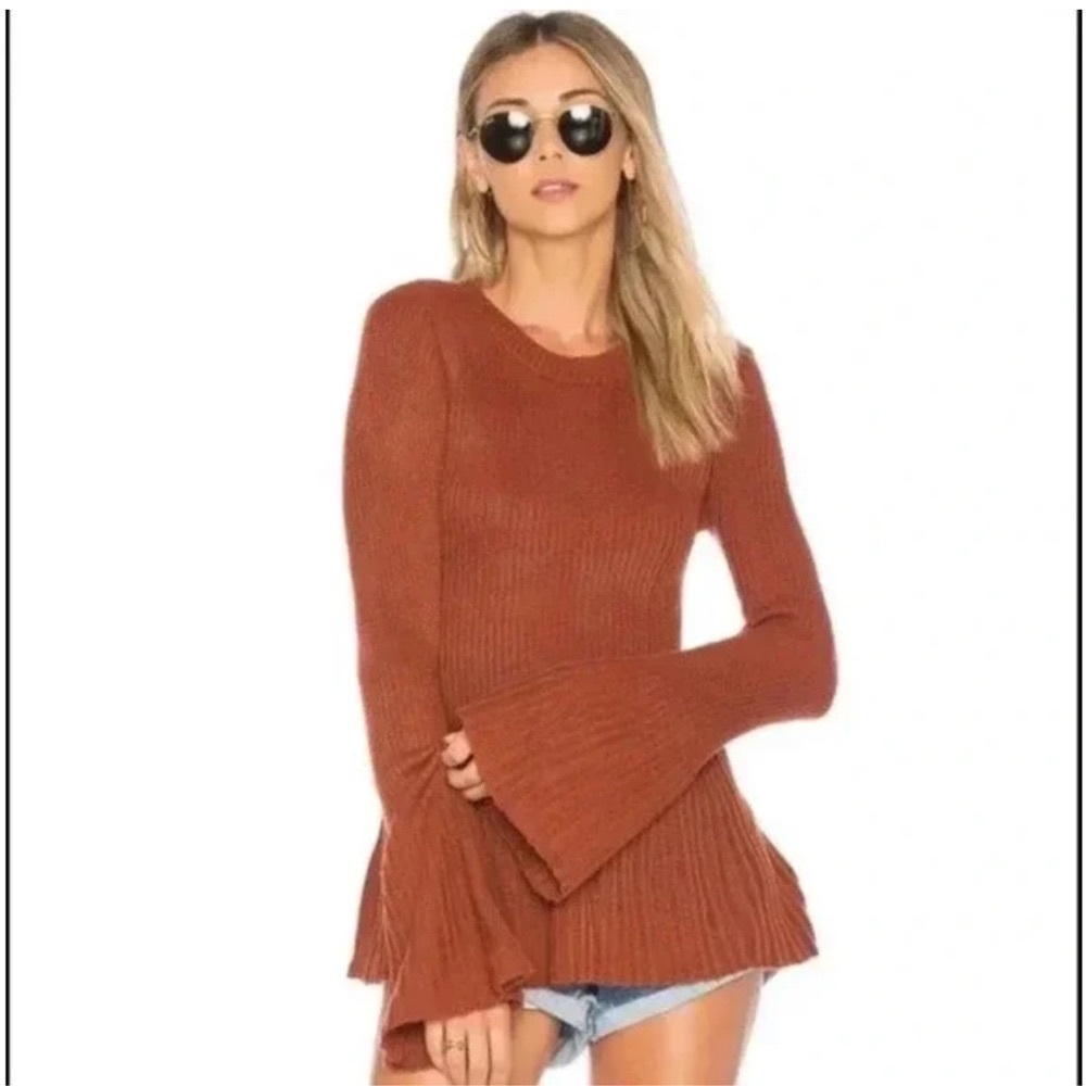 Tularosa Bell Sleeved Peplum Sweater Size Small